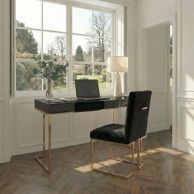 Lorenzo Black Glass Desk