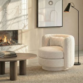Calvin Swivel Armchair - Travertine
