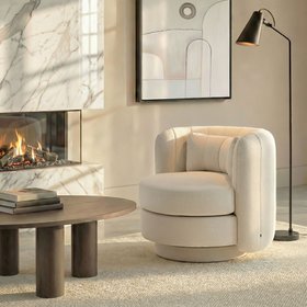 Calvin Swivel Armchair - Calico