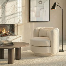 Calvin Swivel Armchair - Carrara