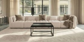 Essen Five Seat Sofa – Ivory Chenille