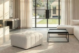 Essen Ottoman - Ivory Chenille