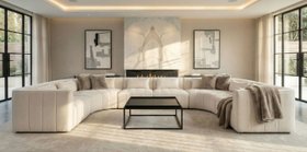 Essen Lounge Suite – Ivory Chenille