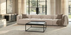 Essen Four Seat Sofa – Ivory Chenille