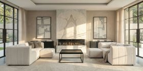 Essen Three Seat Corner Sofa – Ivory Chenille