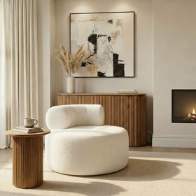 Rolls Swivel Chair Ivory Chenille