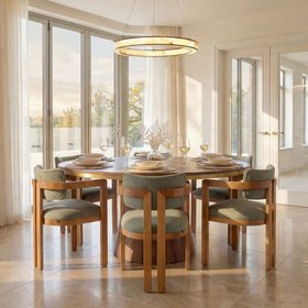 Jolie Dining Chair – Sage Green – Chestnut Frame