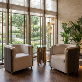 Ozman Lounge Chair - Chalk/Mink