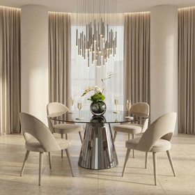 Emmeline Smoked Mirror Dining Table