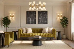 Metz Three Seater Sofa - Olive