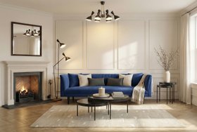 Baxter Three Seat Sofa - Navy Blue