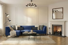 Baxter Left Hand Corner Sofa – Navy Blue