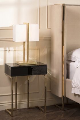 Lorenzo Black Glass Side Table