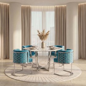 Alveare Dining Chair Silver - Teal