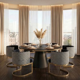 Zig-Zag Dining Chair – Brushed Brass Base