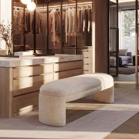 Bolo Bench – Light Taupe Chenille