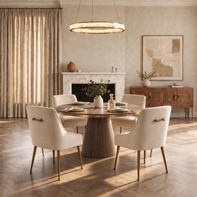 Mason Dining Chair Chalk - Brushed Gold Legs