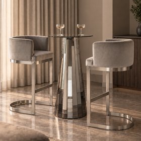 Emmeline Smoked Mirror Bar Table