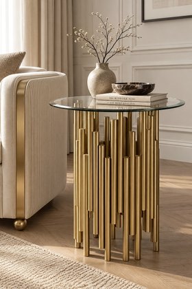Rubell Side Table | Brass