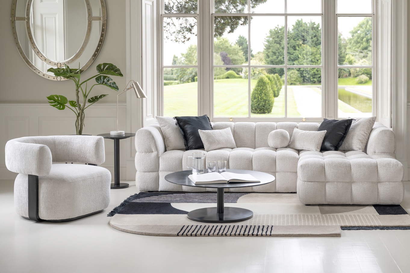 Berlin Right Hand Corner Sofa – Light Taupe Chenille