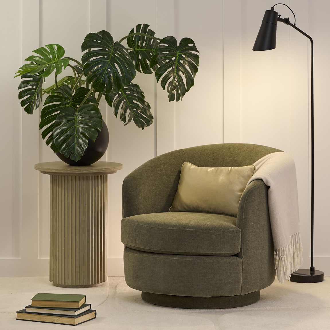 Melville Swivel Chair - Beetle Green