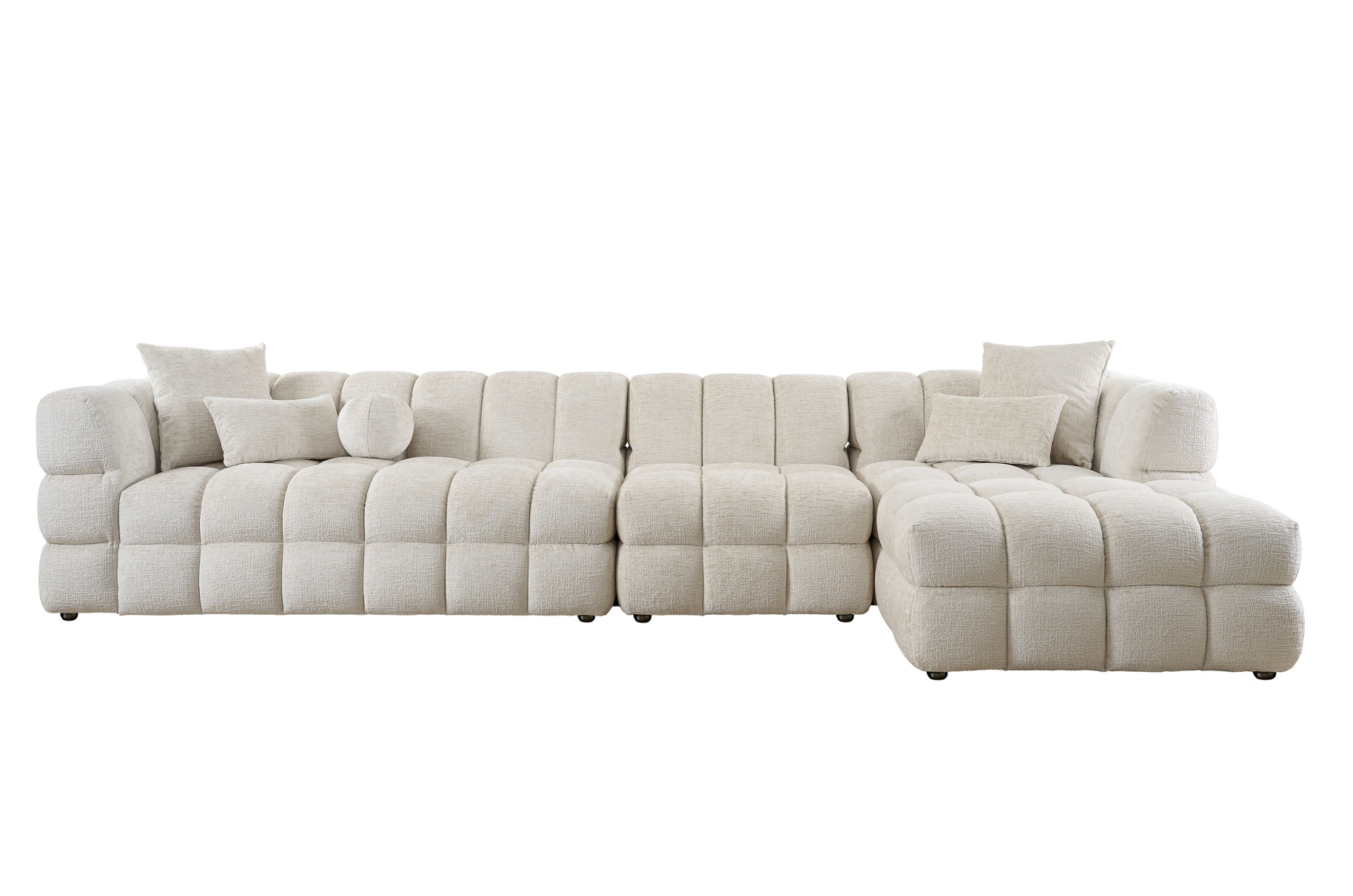 Berlin Extra Large Right-Hand Corner Sofa Light Taupe Chenille