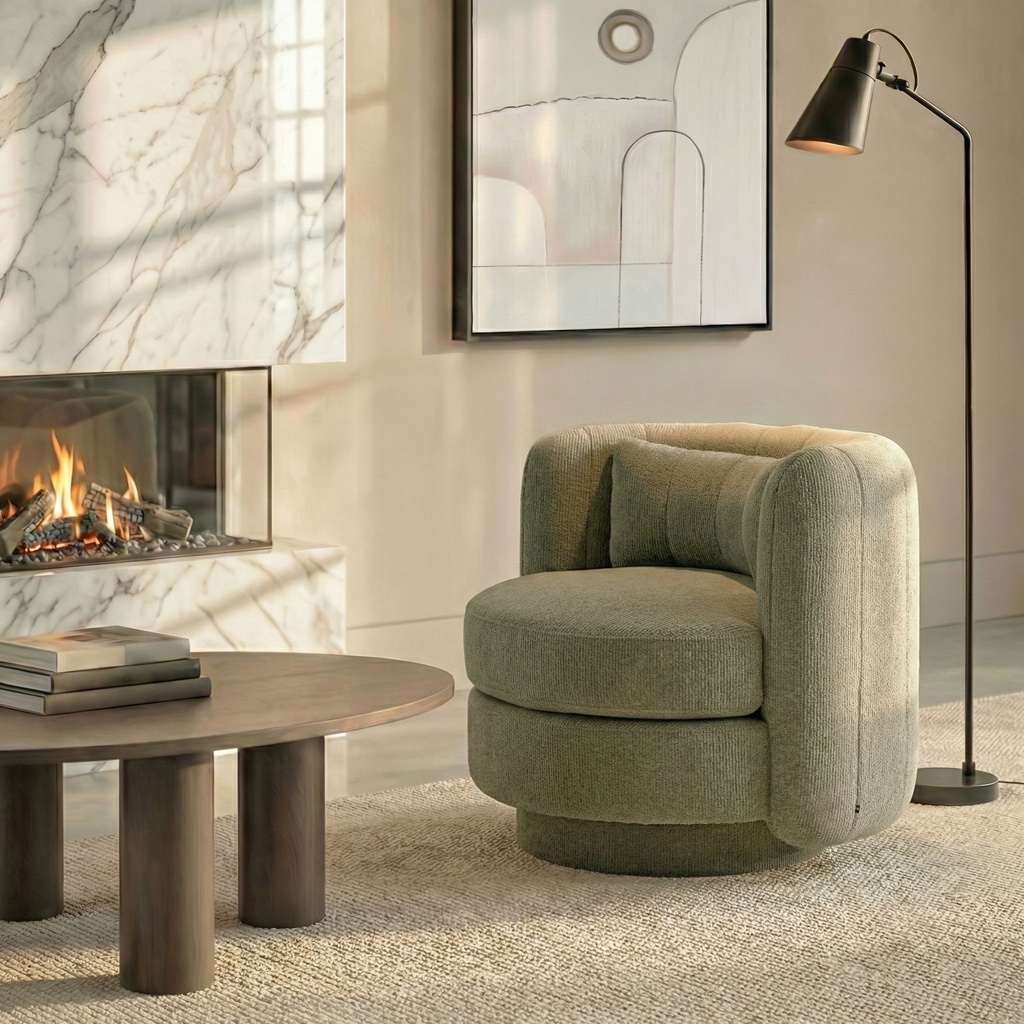 Calvin Swivel Armchair - Pistachio