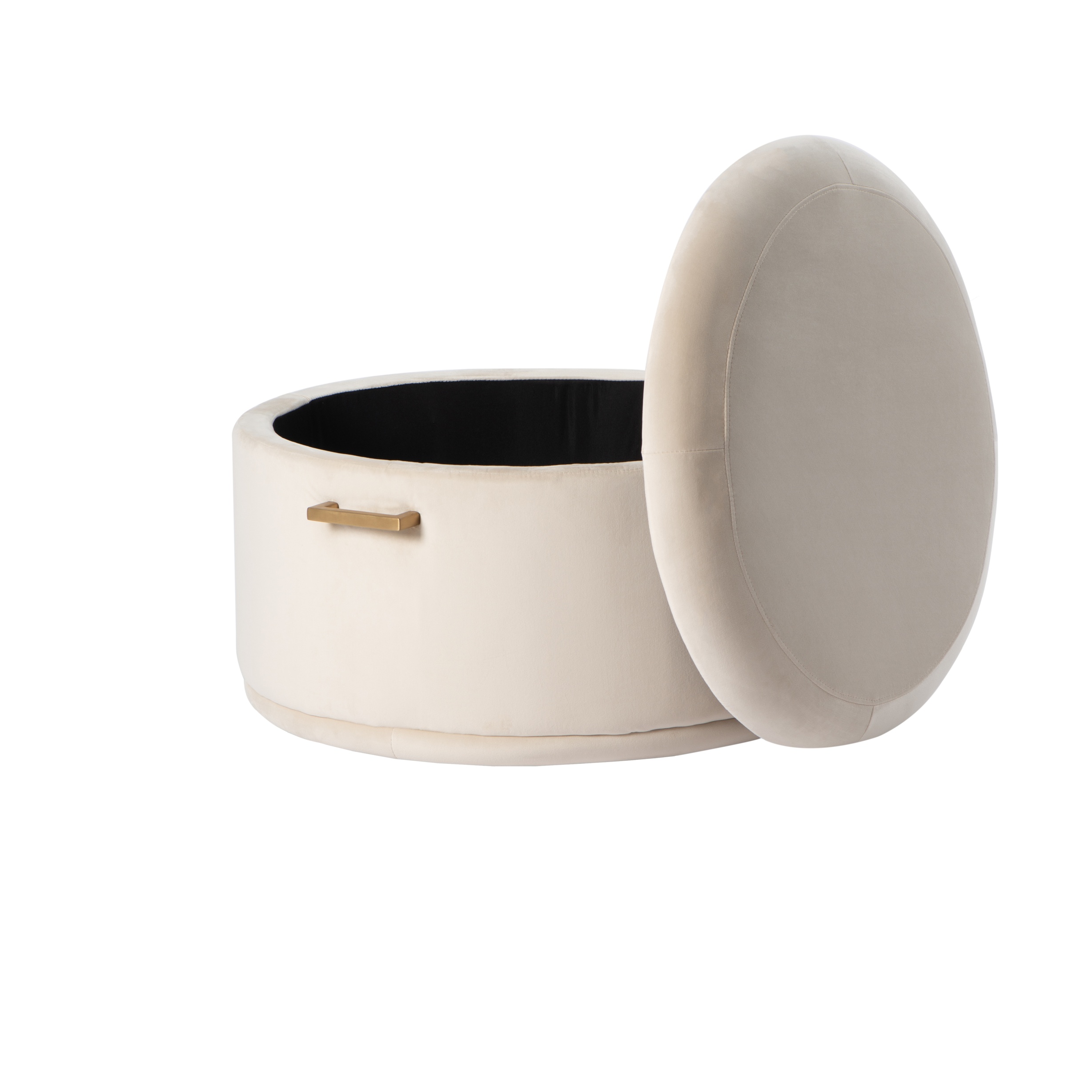 Aria Storage Ottoman | Chalk Brass