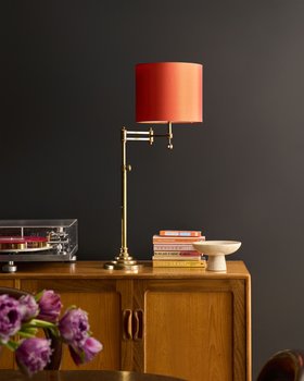 Hilts Lamp with Saffron Shade
