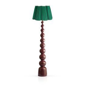 Wobster Floor Lamp in Burgundy with Emerald Shade