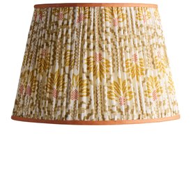 Ellen Merchant shade in 'Citrine' Palmette linen