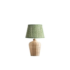 Ellen Merchant shade in 'Emerald' Posy Linen with Rattle Table Lamp