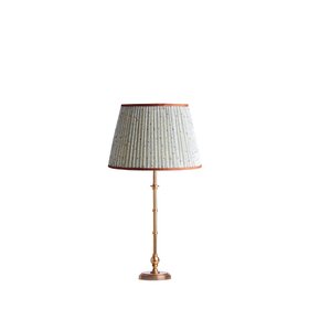 Ellen Merchant shade in Spriglee Linen In Azure, with Chukka Table Lamp
