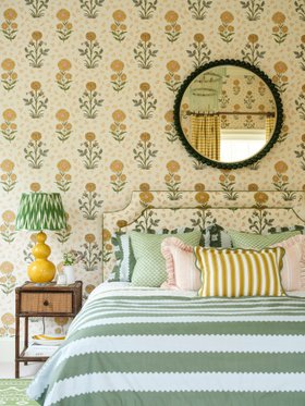 Pooky - Murphy lamp with Zig Zag shade, larger Flynn mirror