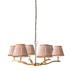 Albafloss chandelier with 'Dirty Rose' Spriglee linen shade