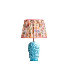 Stucco table lamp with little magnolia shade