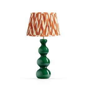 Wobster rechargeable table lamp with orange ikat shade