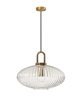 Clear Ribbed Glass Lamp Shade Pendant Light 300mm