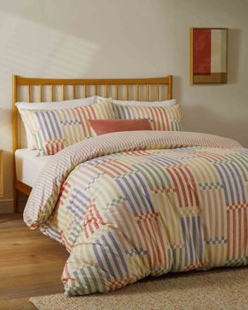 Madison Stripe Duvet Set Single Double King Apricot