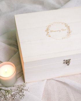 Hand Crafted Natural Wood Memory Box
