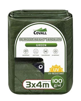Tarpaulin Waterproof Groundsheet Sheet Cover 3x4m Green