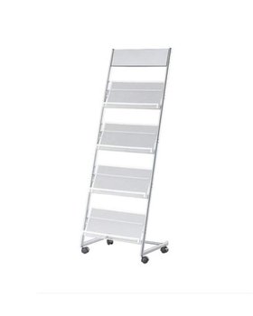 Magazine Rack Holder 4 Pockets Floor Standing Silver