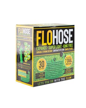 Expanding Hose 30M w/7 Dial Spray Gun Green