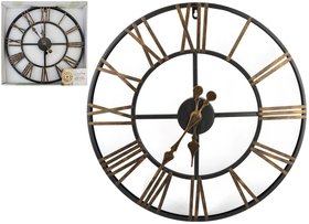 Outdoor Garden Wall Clock Metal 50cm Gold Black