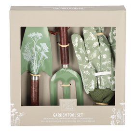 Meadow Herbs Gardening Tools and Glove Set Green