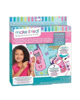 Make It Real Flip Phone Lip Gloss Set and DIY Lanyard