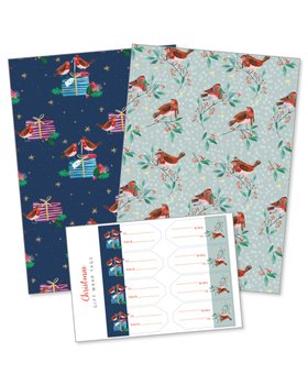 Robin Friends Christmas Gift Wrap Set