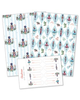 Nutcracker Christmas Gift Wrap Set