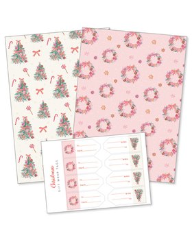 Sweet Christmas Pink Gift Wrap Set