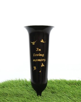 In Loving Memory Grave Vase Black